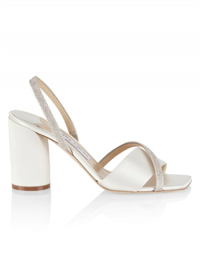   Jimmy Choo Plum Satin & Glitter Slingback Sandaler