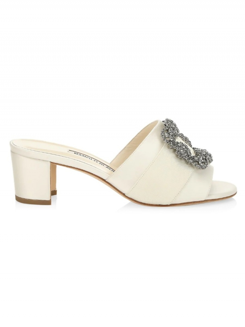  Manolo Blahnik Martanew 50 utsmyckade satinmulor