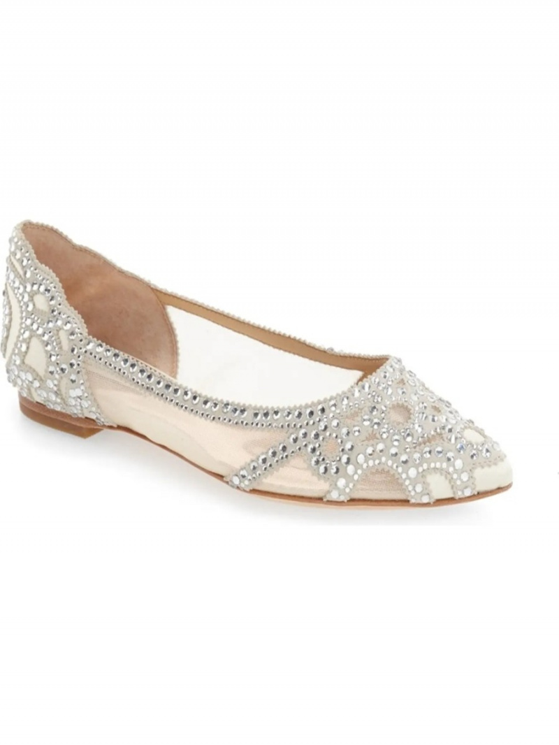   Badgley Mischka Gigi Crystal spetsig tå Platt