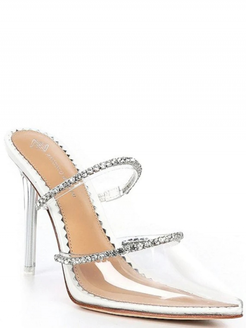   Antonio Melani Elisha Vinyl Rhinestone Mules