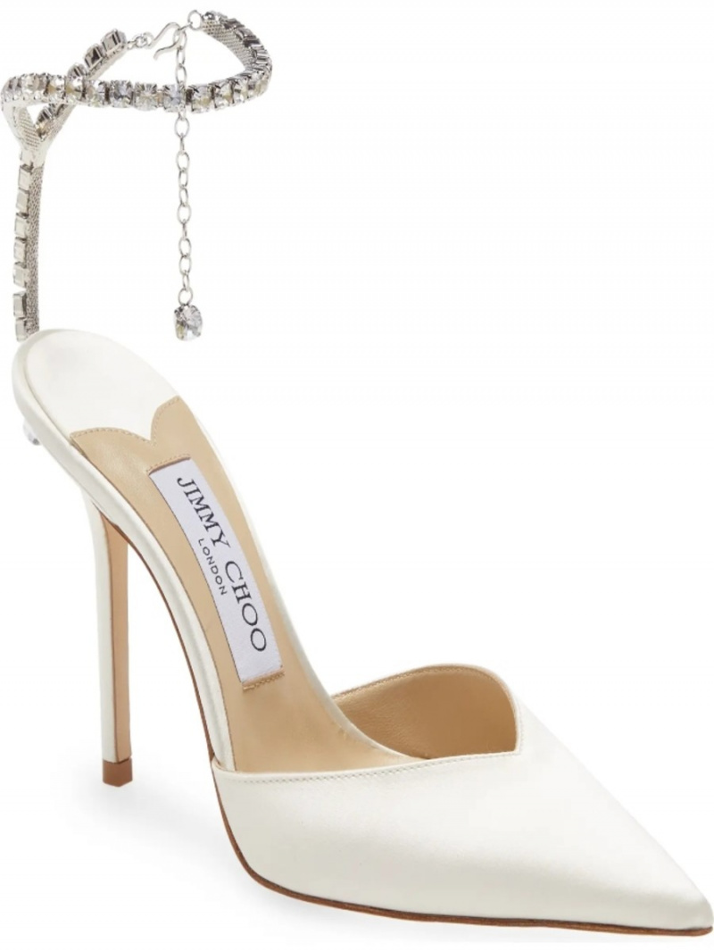   Jimmy Choo Said Crystal ankelrem spetsad tå pump
