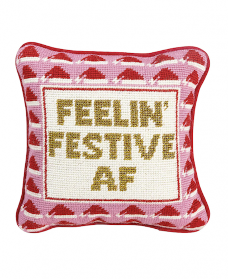   „Furbish Studio“ šventinė „Af Needlepoint“ pagalvė,