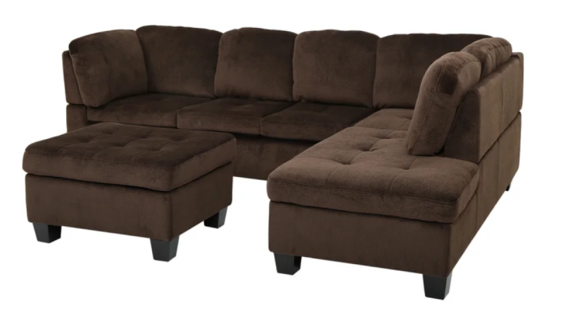   Seccional con chaise longue tapizado de 3 piezas Studio Hardin de Red Barrel