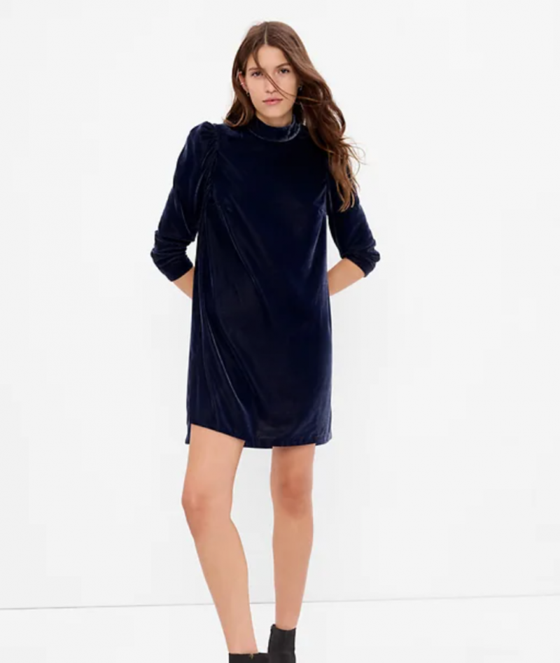   Gap Mockneck Velvet mini suknelė
