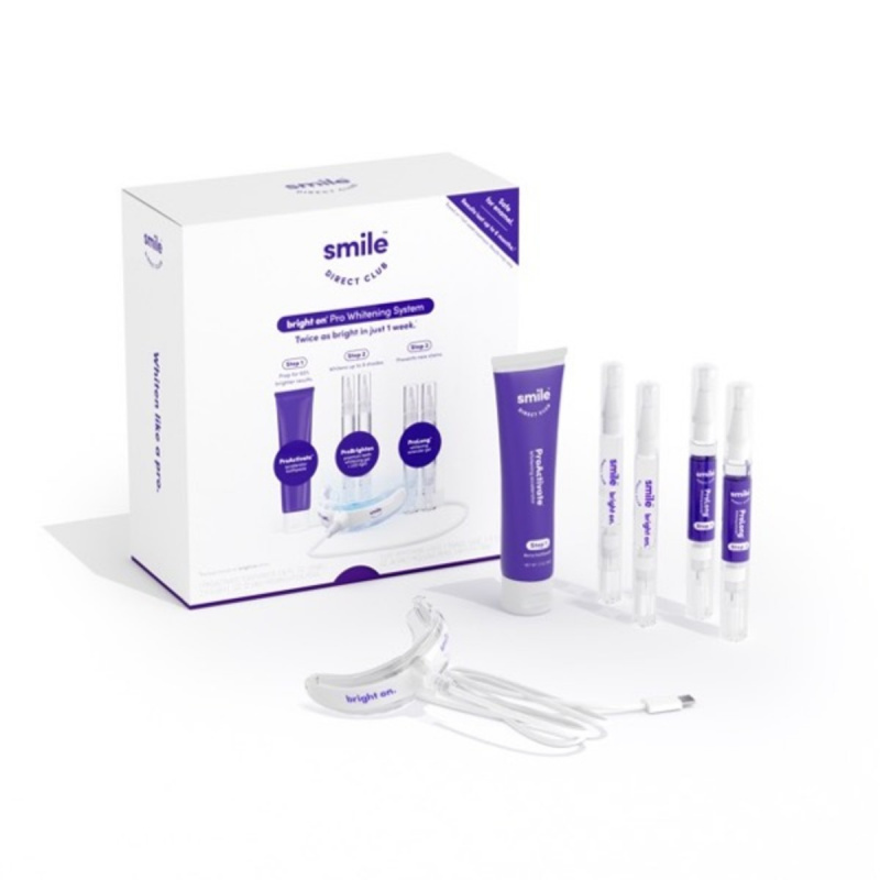 SmileDirectClub Pro tandblekningssystem med LED-ljus – 4-pack pennor och blekande tandkräm – Professionell styrka väteperoxid – smärtfri och emaljsäker