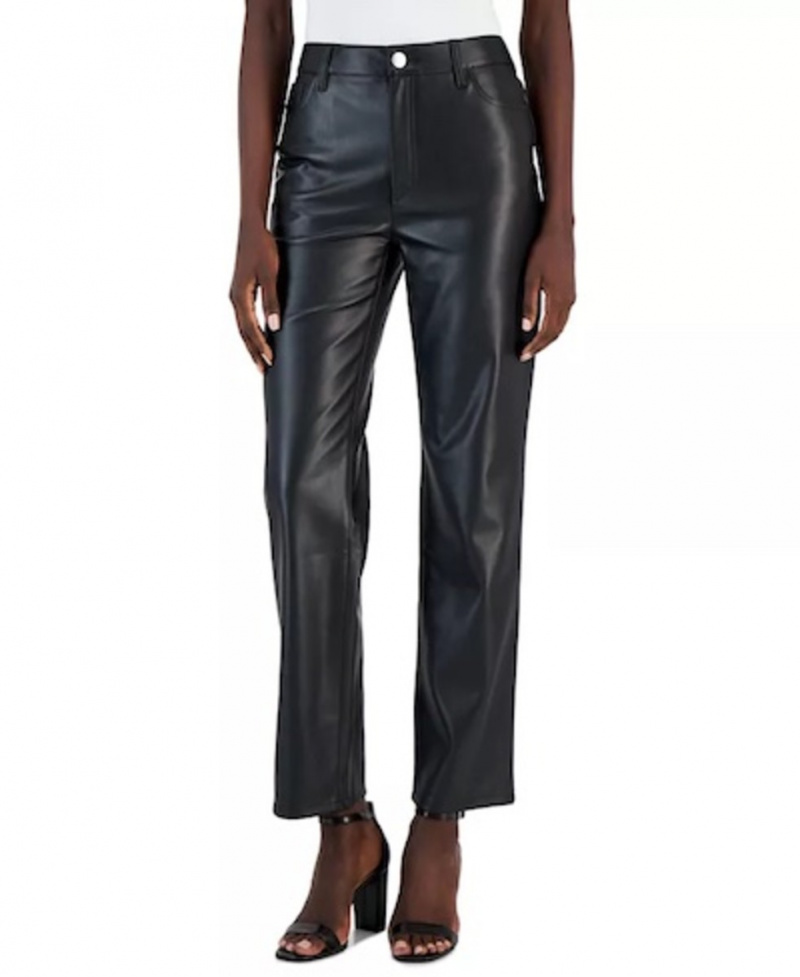   INC moterys's faux leather straight leg pants