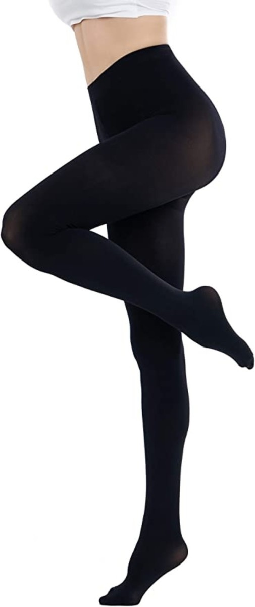   CozyWow Run Resistant 80D morbido colore solido collant semi-opachi con piedini a vita alta per le donne