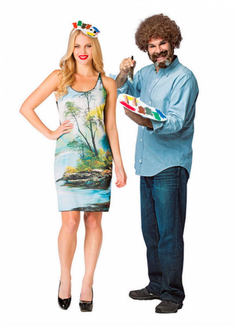 Costume da Bob Ross e coppie di pittura
