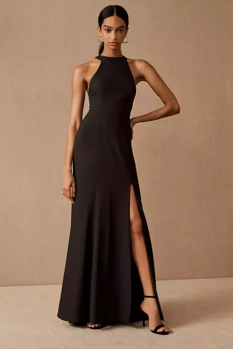   Abito lungo in crepe di Anthropologie BHLDN Serephina