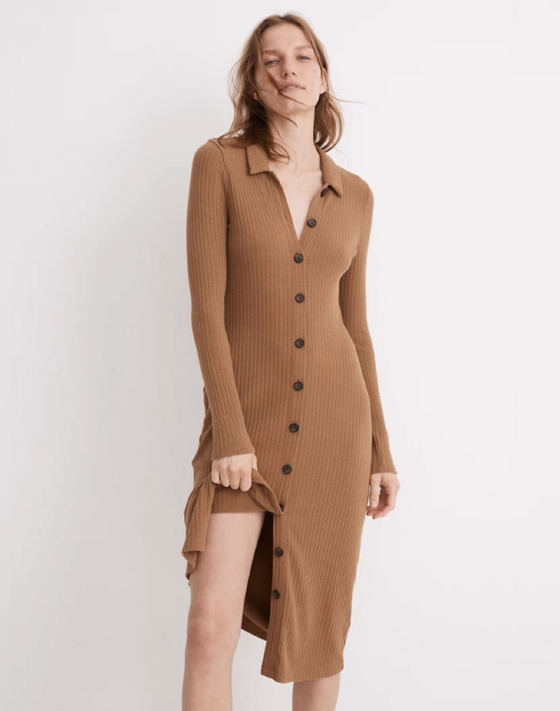   Madewell Midi-skjortekjole med knap foran