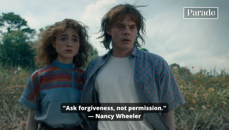   Nancy Wheeler citata iš „Stranger Things“.