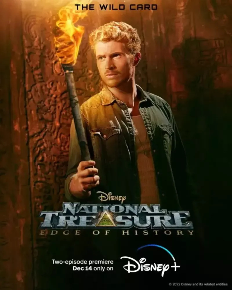 Džeiks Ostins Vokers Liama Saduska lomā"National Treasure: Edge of History" on Disney+