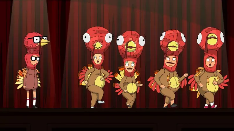   Geriausi Padėkos dienos televizijos serialai: „Bob's Burgers" Thanksgiving episode "The Quirk-ducers"