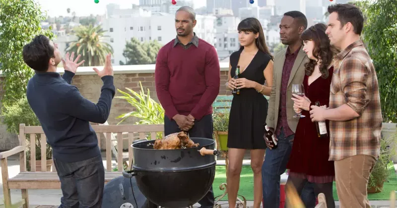   Geriausi Padėkos dienos televizijos serialai:"New Girl" Thanksgiving episode "Thanksgiving IV," a.k.a. "Bangsgiving"
